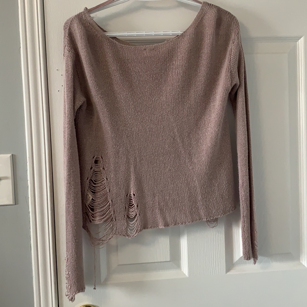Distressed light sweater - Picture 4 of 4